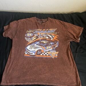Brown Graphic Racing T-Shirt